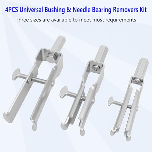 ZKTOOL 4PCS J-26941、J-29369-1、J-29369-2 Bushing & Bearing Remover Stroke Range 15-40mm, Universal Bushing & Needle Bearing Removers Kit, Multi-Functional Oil Seal Puller, with a Slide Hammer