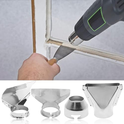 4 Pcs Heat Gun Nozzles Kit, Stainless Steel Reflector Nozzle Hot Air Gun Accessory for Hot Air Gun Soldering Station Nozzle Tool - size: Style 2 (4 pcs)
