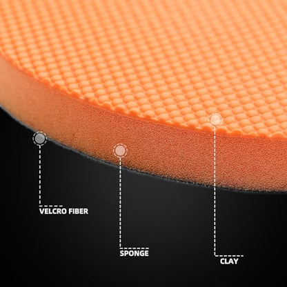 6-Inch Medium Grade Clay Pad – Auto Detailing Clay Bar Replacement for Car Paint Prep, Removes Overspray, Water Spots, Rail Dust & Contaminants, Synthetic Clay Pad for Hand or Machine Use
