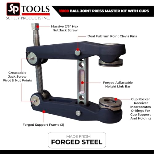 Schley Tools - 18100 Ball Joint Press Master Kit with Cups
