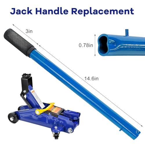 2 Ton Jack Handle Replacement, Horizontal Hydraulic Jack Handle Replacement Kit with Gloves, Anti-Slip Grip Steel Jack Lifting Handles for Most Vehicles, Car Accessories (Blue) - color: Blue