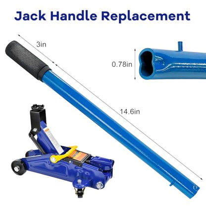 2 Ton Jack Handle Replacement, Horizontal Hydraulic Jack Handle Replacement Kit with Gloves, Anti-Slip Grip Steel Jack Lifting Handles for Most Vehicles, Car Accessories (Blue) - color: Blue