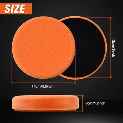 5 Inch Buffing Polishing Pads 7 Pcs Compound Buffing Sponge Pads and Woolen Pad for 130mm Backing Plate, Cutting Foam Pad Kit for Car Buffer Polisher Compounding, Polishing and Waxing - size: 5 Inch
