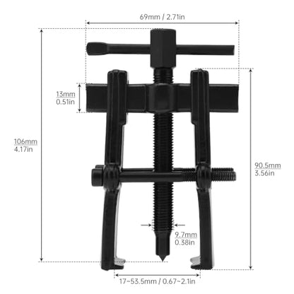 Two Jaw Bearing Puller, Adjustable 2 Jaws Gear Remover Tool, Puller Kit for Bearing, Gears, Pulley, Flywheel, Motorcycle, Car (3 inch) - size: 3 inch
