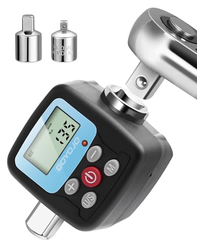 GOYOJO Digital Torque Wrench Adapter, 4-135Nm (2.95-99.6 ft-lb) Electronic Torque Converter with Digital Display, 1/2", 1/4", 3/8" Adapters for Motorcycles, Engine Maintenance, and Versatile DIY Use