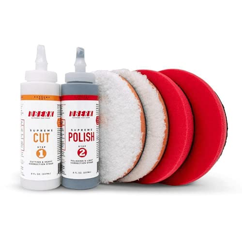 Oberk 2-Step Polish Compound Single Car Kit - 5" Pads & Compounds (8 oz)