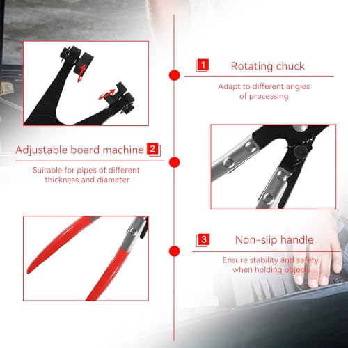 3 Pcs Hose Clamp Pliers Set, Hose Clamp Removal Tool | for Automotive Radiator, with Long Reach Wire Spring Hose Clamp Pliers, Angled Spring Clamp Plier, Flat Band Plier