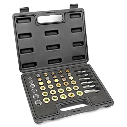 114pc Oil Pan Drain Sump Plug Key Thread Repair Tool Kit Set Drain Plug