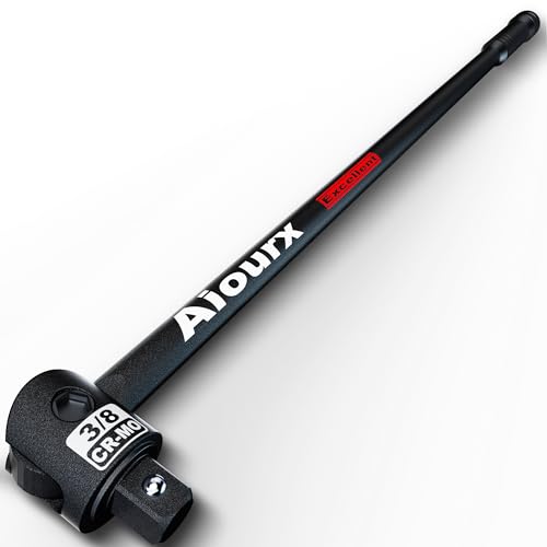 3/8" Drive 17.5 Inch Breaker Bar, Heavy Duty Head, Premium Chromium-Molybdenum Steel, Laser Etched Marking, for Grip and Break Loose Tight Bolts, Nuts - size: 3/8" Drive 17.5-Inch