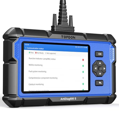 TOPDON AD600S OBD2 Scanner, 9 Reset Services, Lifetime Free Update, CAN FD | Diagnostic Tool, ABS SRS Transmission Engine Code Reader, Oil Reset, Brake/BMS/SAS/DPF/TPMS/ETS Reset, Injector Coding