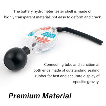 Car Battery Hydrometer & Acid Tester,Universal Battery Acid Testers for Monitor Batterys Health Rapidly,Deep Cycle Hydrometer Batterys Tester for 6V 12V 24V Vehicle