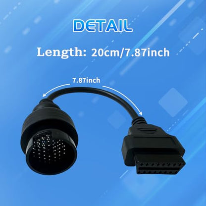 38 Pin MB Benz Obd2 Adapter Diagnostic Connector, Compatible for Mer cedes Benz 38pin OBD1 to OBD2 16 Pin Adapter Cable, Work with ELM327 - style: Fit for Benz-38pin