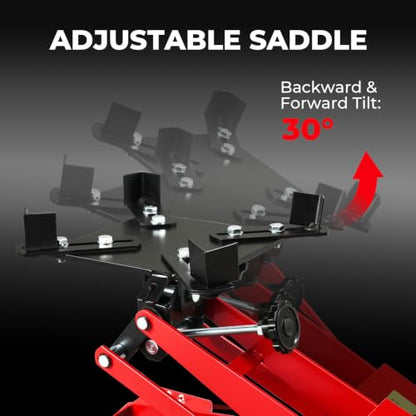 Adjustable Transmission Jack 1/2 Ton (1100 LBS) Capacity | 7.68"-24.8"Low Profile Transmission Lift Floor Jacks with 360°Swivel Casters,Heavy Duty Jack for Automotive Garage Repair