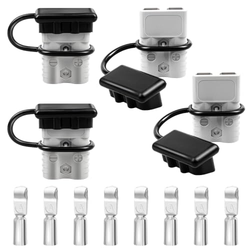 RED WOLF 175A Battery Quick Connector 1/0-4 AWG Jumper Cable Plug Flame-Retardant Anderson Type SB175 Plug Outdoor Power Quickly Connect/Disconnect Kit for Electrical System, 4 PCs Grey - size: 175A, style: 4 PCs Grey