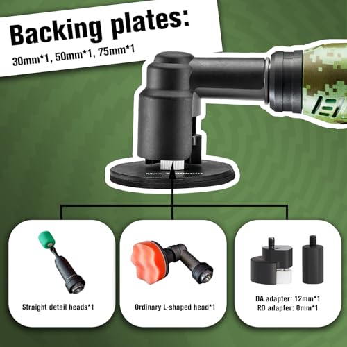 BATOCA S6 Mini Cordless Polisher for Car Detailing, 2x2.0Ah Batteries, Rotary Buffer, 12mm Dual Action Polisher 1-3 Inch, 2 Different Speeds Heads Systems, 4.2k-21k&1-5k RPM Camouflage Pattern Style - size: Camouflage Pattern Style with 2 batteries