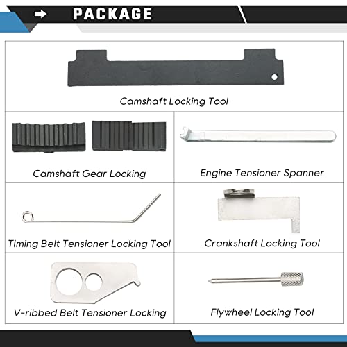 ATPEAM Engine Camshaft Tensioning Locking Alignment Timing Belt Tool Kit Compatible with Chevy Cruze Aveo Alfa Romeo Fiat 16V 1.4 1.6 1.8 en6340 km6340
