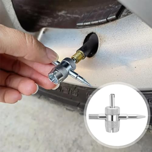 Car Tire Valve Stem Removal Tool, Multifunction Vehicle Wheel Air Stem Remover Installation Tool with 20 Valve Cores and 10 Caps, Automotive Tires Repair Accessories, Universal Fit