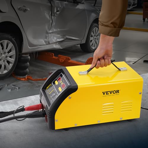 VEVOR Dual Pro Stud Welder Deluxe AL/Fe Dent Repair Kit, Professional 5KW Welder with Auto/Manual Welding and 10 Modes, 110V Spot Welding Dent Repair Machine for Steel & Aluminum Auto Panels Repair - style: Aluminum/Steel Dual Pro