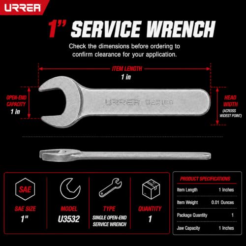 URREA 1 in Service Wrench, Thin Pattern Mechanics Wrench - color: Single Wrench, size: 1 Count (Pack of 1)