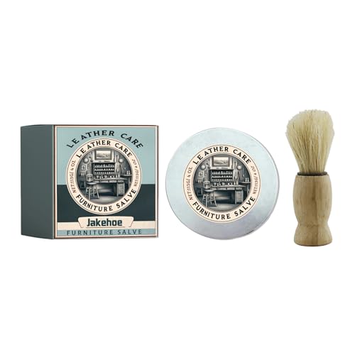 Leather Repair Salve and Brush Set for Furniture Upholstery Car Seats Wood Sofa Cleaning Conditioning Restore Shine Softness Prevent Cracks