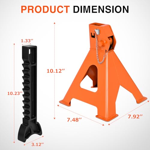 Nilight 3 Ton Jack Stands, Double Locking Heavy Duty Steel 6,600 lbs Capacity, Adjustable 11.22"-16.53" Height for SUV Sedan Pickup Light Truck, 2 Pack - size: 3T