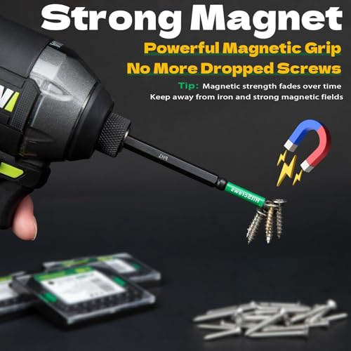13 Pcs Mixed PH1, PH2, PH3 Magnetic Screwdriver Bits Set – New Anti-Slip Laser Etched Grips, Impact Resistant S2 Steel Phillips Bit Set, Includes Screwdriver Magnetizer and Magnetic Bit Holder - size: 13Pcs, style: MIX