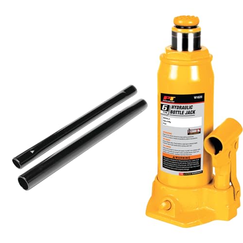Performance Tool W1625 6-Ton (12,000 lbs.) Heavy Duty Hydraulic Bottle Jack,Yellow - size: 6-Ton