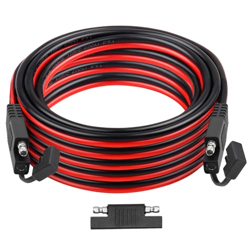 XRDS -RF SAE Extension Cable 25FT– Heavy Duty 10AWG Tinned Copper Wire with SAE Battery Cable Terminal Connectors for Automotive, RV, Marine, and Solar Applications. - size: 25 FT
