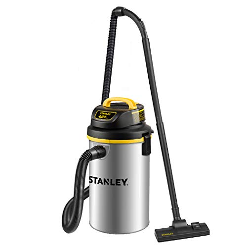 STANLEY Wet/Dry Vacuum SL18133，4.5 Gallon 4 Horsepower Wall-Mounted Hanging Vacuum with 26 Cleaning Range Stainless Steel Tank, Home/Garage/Upholster/Laundry Rooms Vacuum