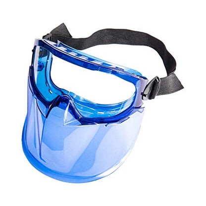 Eagle Eyes Anti-Fog Scratch-Resistant Safety Goggles with Face Shield - 99.9% UV Rays Protection - Universal Fit Lightweight Eyewear (Blue) - color: Blue