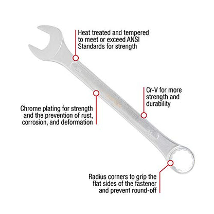 SUNEX TOOLS 9605MA 5 Piece Raised Panel Metric Combination Wrench Set (Raised Panel) CRV