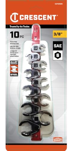 Crescent 10 Piece 3/8" Drive Flare Nut SAE Wrench Set - CCFWS0N