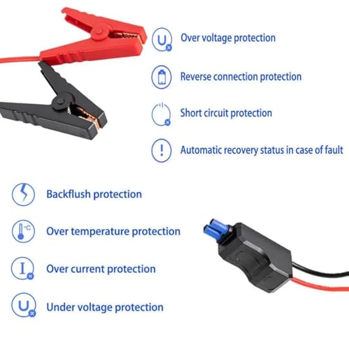 EC5 Heavy Duty Jump Starter Replacement Cables with Battery Clamps-EC5 Connector Car Jumper Cable Booster Jumper Cables 12V Car Battery Booster Jumper Emergency Cable-Car Jump Starter Battery Clips - color: EC5-650A intelligent