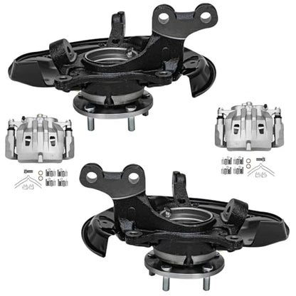Detroit Axle - Front Wheel Bearing Hubs Brake Calipers for Lexus RX350 | Lexus RX450h Toyota Highlander, Steering Knuckles & Wheel Hub Bearings Disc Brake Calipers w/Brackets Replacement - size: 4BU50496/Kit