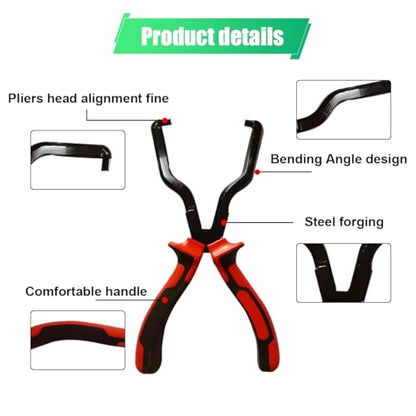 ZIMISI Fuel Line Plier, Quick Disconnect Release Removal Tool, Petrol Hose Clamp Clip Pliers, Fuel Line Disconnect Tool, Car Pipe Clip Repair Tool, Automotive Tools for Most Cars (Red/Black) - color: Red/Black