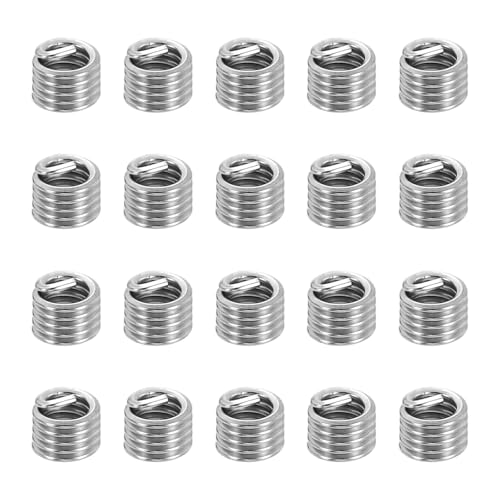 PATIKIL Wire Thread Inserts 4#-40 UNC 1.5D 3.2mm, 20Pcs 304 Stainless Steel Helical Coiled Wire Screw Threaded Sleeve Sheath for Mechanical Equipment Automotive Repairs - size: 4#-40 UNC, 3.2mm