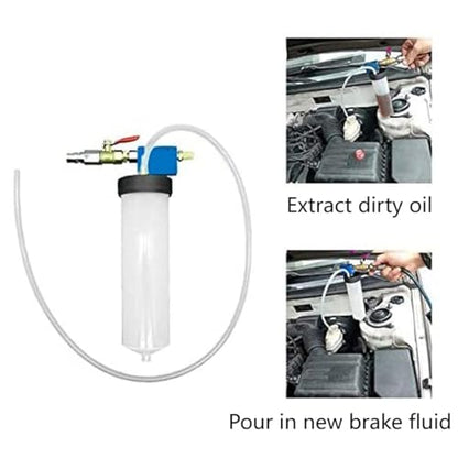 Brake Fluid Bleeder Kit - Universal Manual Fluid Extractor Tool | Complete Brake System Bleeding for Cars & Motorcycles, Power Steering Fluid Change Kit for DIY Garage Use, No Assistant Needed
