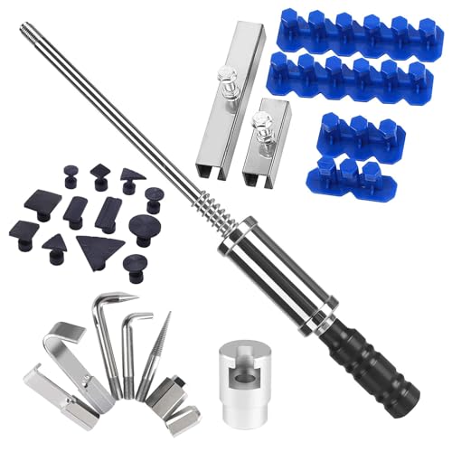 Paintless Dent Repair Kit for Vehicles, Heavy Duty Dent Puller Slide Hammer Kit Paintless Dent Removal Tool for Car Body Repair with 20PCS Suction Cup and Screw Tip & 6 PCS Glue Tabs - color: Pull Hammer & Glue Tabs