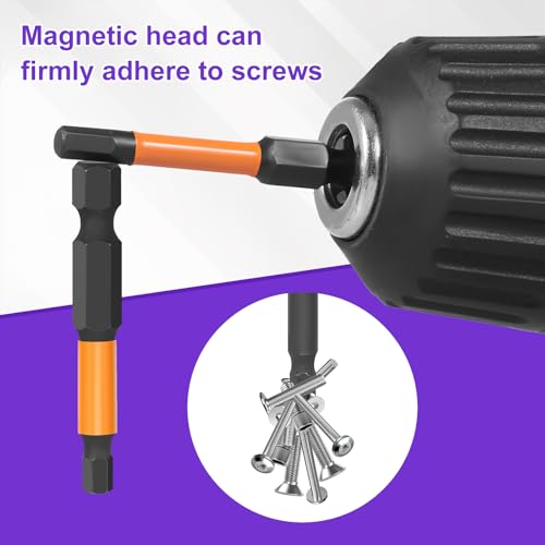 40Pcs Allen Wrench Drill Bits Set,Metric & SAE Hex Key Impact Driver Bits,S2 Steel Magnetic 1/4" Hex Shank with Extension Bar,Long Reach Screwdriver Bits Set for Power Tools Includes 2" & 4"Lengths - color: Purple+orange