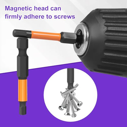 40Pcs Allen Wrench Drill Bits Set,Metric & SAE Hex Key Impact Driver Bits,S2 Steel Magnetic 1/4" Hex Shank with Extension Bar,Long Reach Screwdriver Bits Set for Power Tools Includes 2" & 4"Lengths - color: Purple+orange