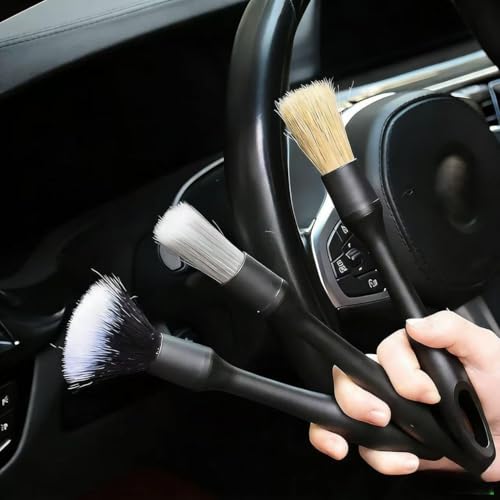 Car Interior Cleaning Brush Soft Bristle and Sharpening Wire Three Piece Set for Vent Gap, Dashboard and AC Dust Removal, Three-piece Set - color: Three-piece Set