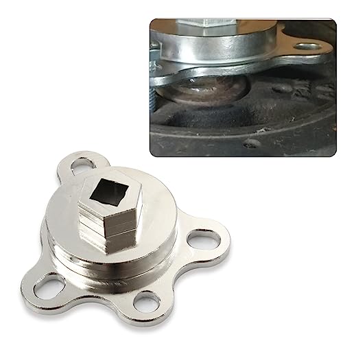 Silver Crankshaft Turning Tool Engine Rotation Adapter Tool | Compatible with Chevy Ford - color: Silver
