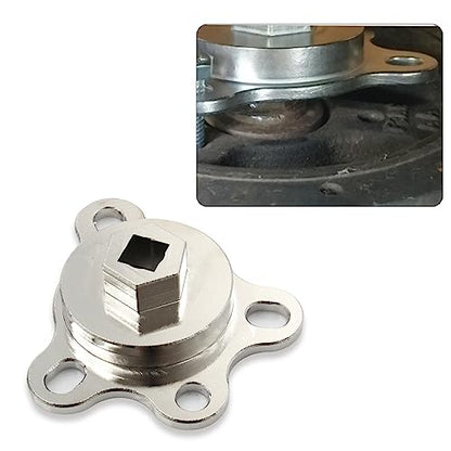 Silver Crankshaft Turning Tool Engine Rotation Adapter Tool | Compatible with Chevy Ford - color: Silver