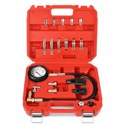 DNA Motoring TU-15A Diesel Engine Compression Gauge Tester with Gauge & Adapters, Cylinder Pressure Meter Teste Tool Kit for Cars Trucks, TOOLS-00337 - style: TU-15B Cylinder Pressure Teste