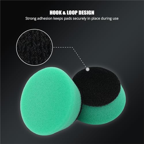 SPTA Green T120 Heavy-Cut Mini Polishing Foam Pad, 5Pcs 2inch/50mm Sponge Polishing Buffing Pads, Car Foam Detail Polishing Pad Kit for Car Detail Polishing, Small Area Polishing -FPTSS2G - color: 5Pcs Green T120 Heavy-Cut Pad, size: 2 Inch (50mm)