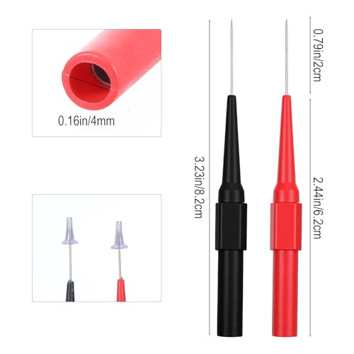 10 Pcs Test Probe Pins Back Probe Kit, 0.7mm Multimeter Probes Non-Destructive Insulation Wire Piercing Needle, Super Tip Multimeter Probes for Car Tester & Automotive Testing Tools