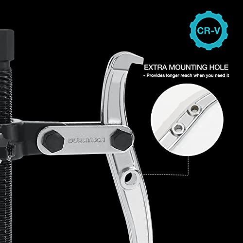 DURATECH 6-Inch 3-Jaw Gear Puller, CR-V Steel, Fully Assembled | Black Phosphated, Anit-Slip, Corrosion Resistance, for Narrow Spaces, Bearing Puller, for Gears, Pulleys, Bearings, Flywheels - size: 6-Inch
