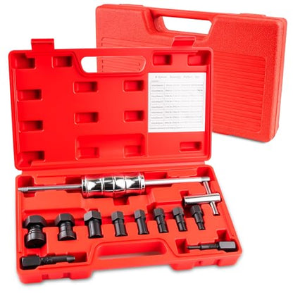 12pcs Blind Hole Collet Bearing Puller Set with Slide Hammer and Expandable Collets 8-32mm, Pilot Bearing Removal Tool for Internal, Wheel Bearings in Automotive and Motorcycle Use