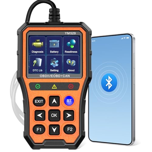 AMTIFO OBD2 Scanner Bluetooth Diagnostic Tool - iOS/Android Compatible, Real-Time Data, Battery Tester, Plug and Play, Emissions Readiness for Car Owners & Mechanics