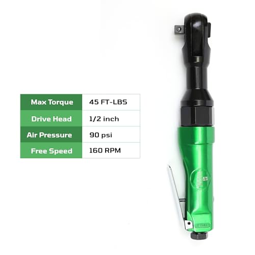 DYNAMIC POWER Professional 1/2" AIR RACHET WRENCH KIT + 4 pcs 1/2" Dr., Impact Socket(11, 12, 13, 14mm),etc - DP320024K